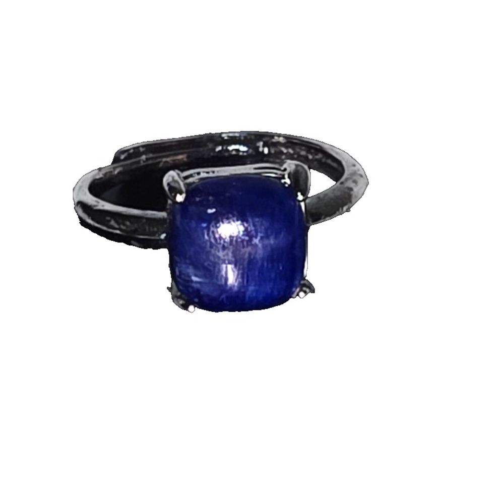 Kyanite Calming Spirital Crystal Blue Shimmer RING 925 Adjustable
